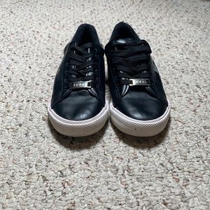 Bebe Laced Low-tops Shoes Black White Silver Girl Size 2/3          (A)